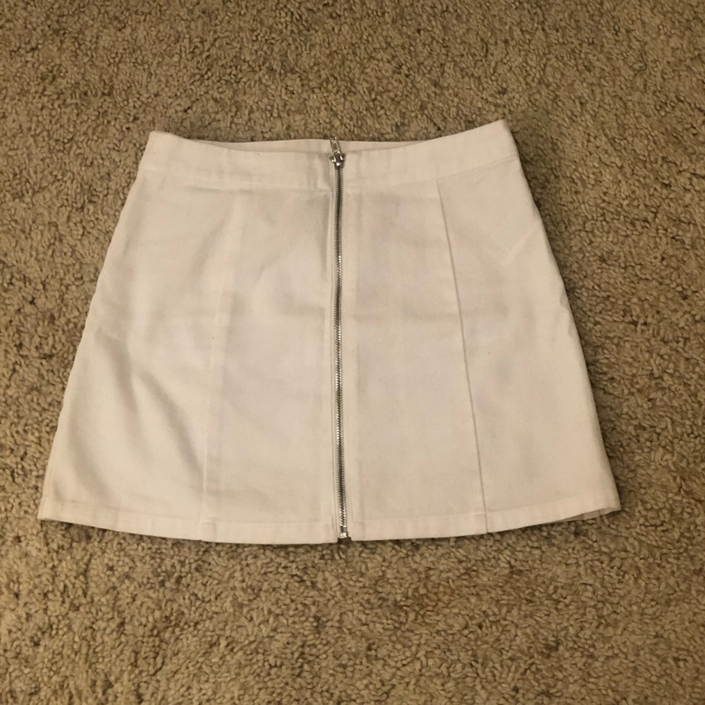 White Denim Mini Skirt